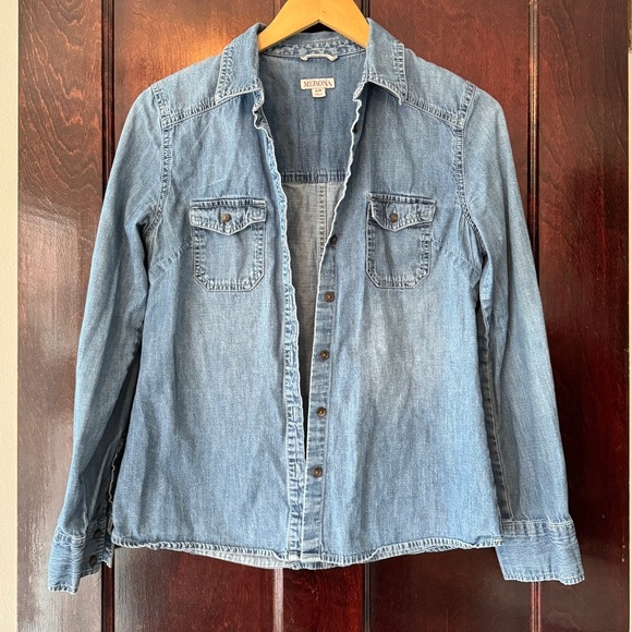 Button Down Denim Jean Shirt - Picture 2 of 6